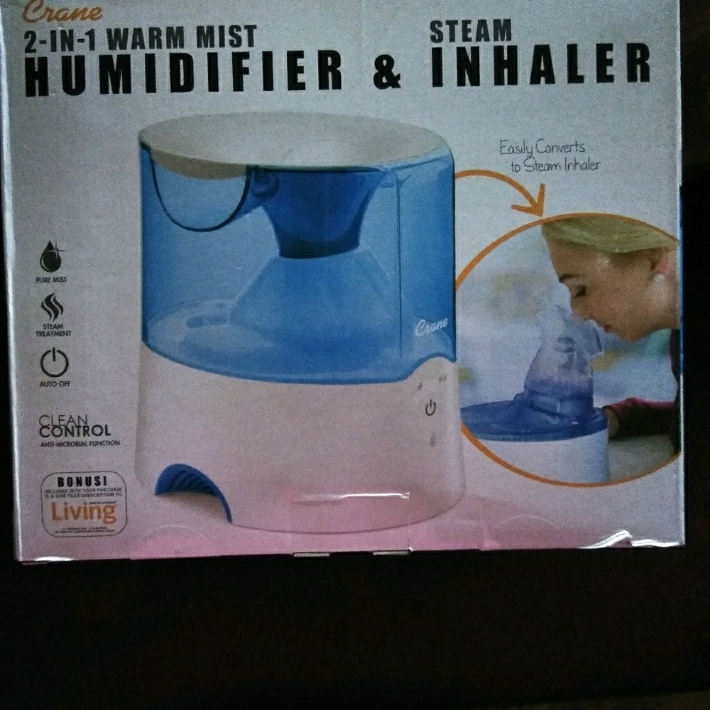 It is a two-in-one warm mist humidifier and steame